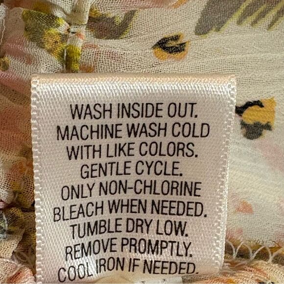 Candie's Cream Peplum Blouse Women’s S with Puff Sleeves Sheer. - Picture 10 of 11